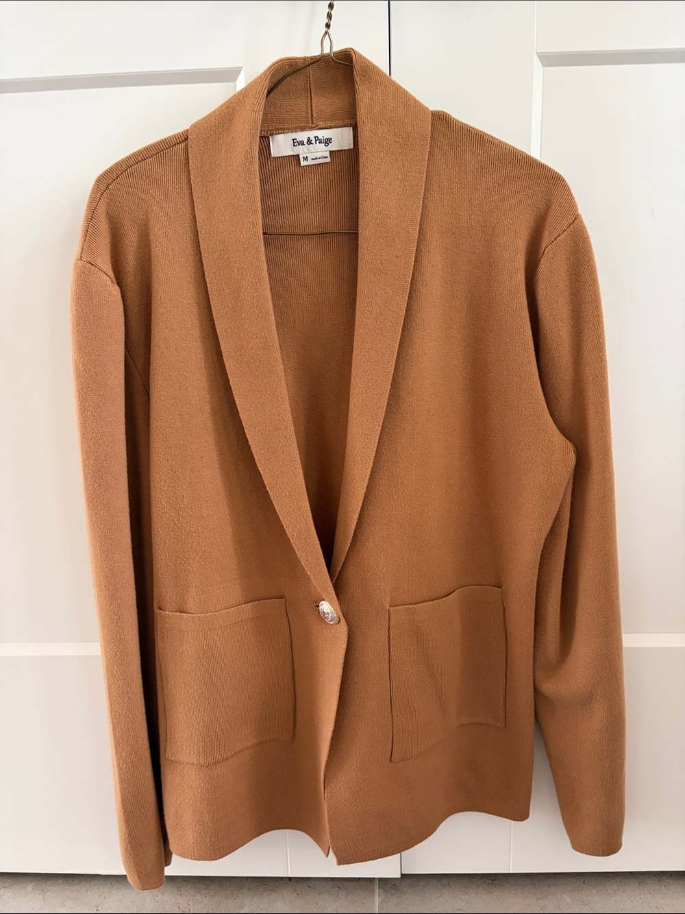 Camel Shawl-Collar Blazer